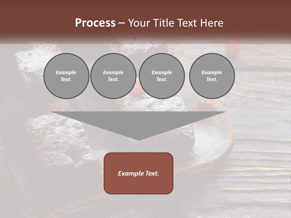 A Plate Of Brownies With Cherries On A Wooden Table PowerPoint Template
