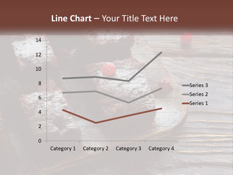 A Plate Of Brownies With Cherries On A Wooden Table PowerPoint Template