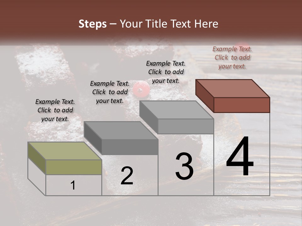 A Plate Of Brownies With Cherries On A Wooden Table PowerPoint Template