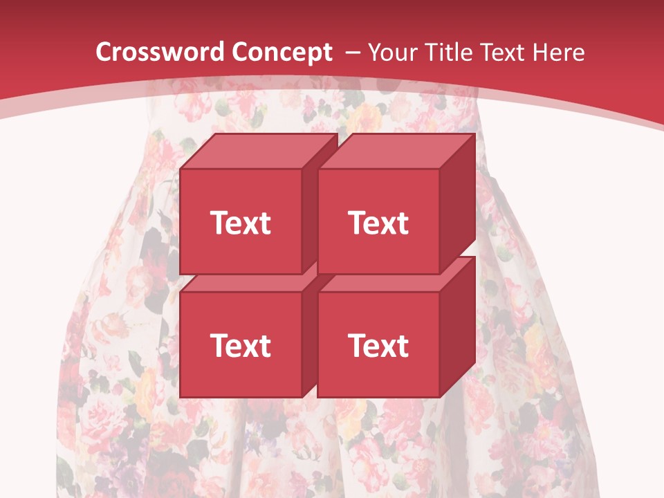 A Girl's Dress With Flowers On A Red Background PowerPoint Template