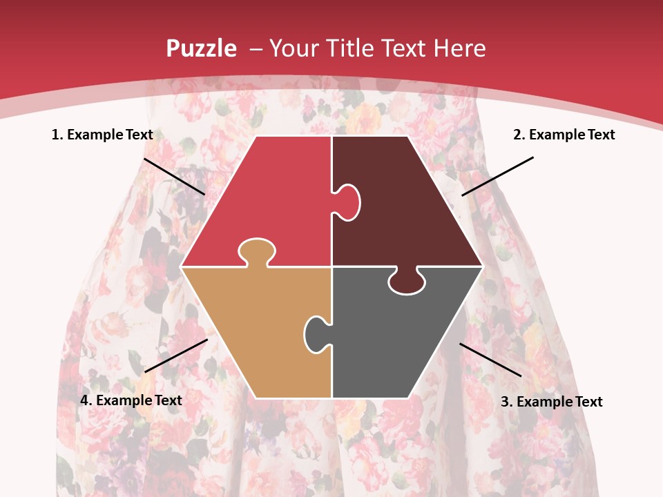 A Girl's Dress With Flowers On A Red Background PowerPoint Template