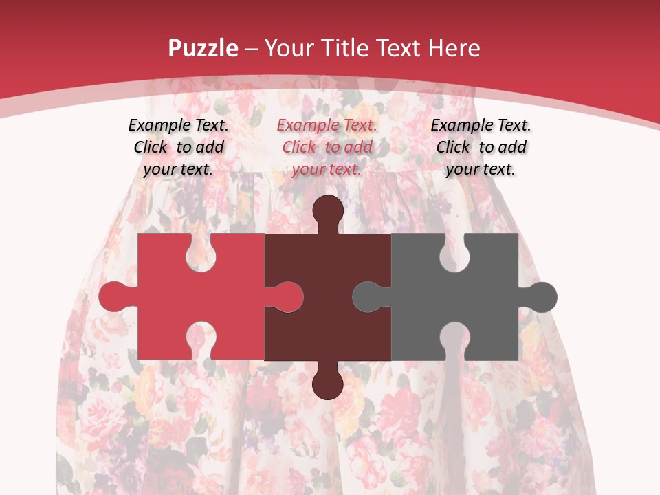 A Girl's Dress With Flowers On A Red Background PowerPoint Template