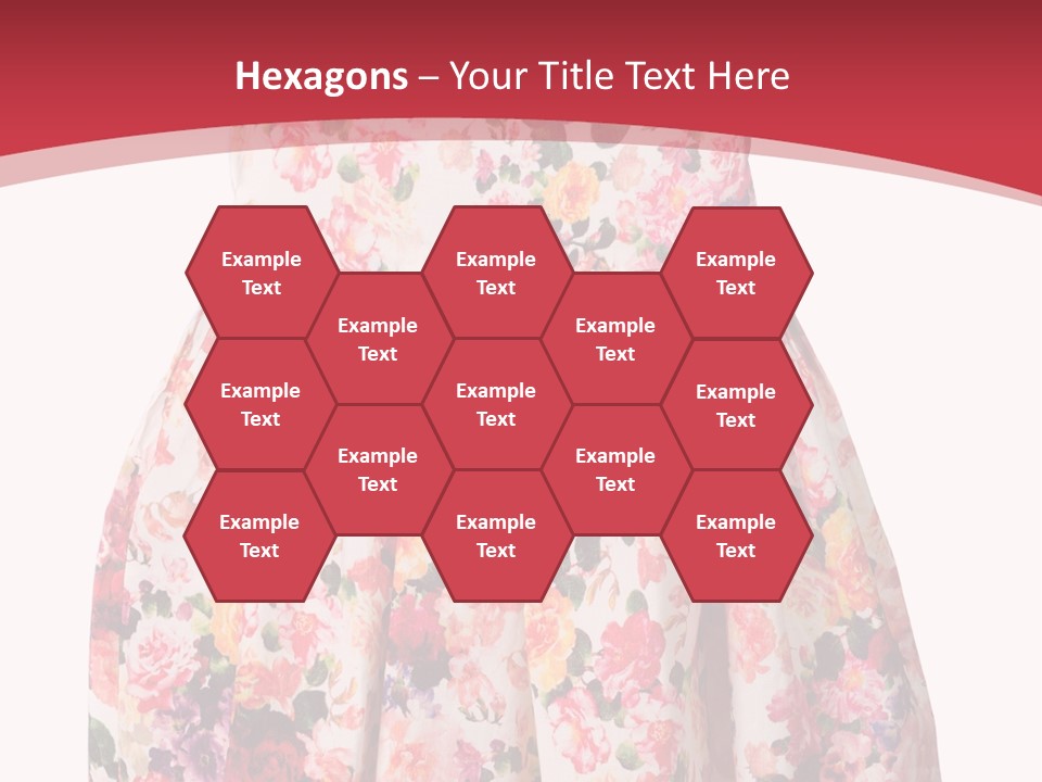 A Girl's Dress With Flowers On A Red Background PowerPoint Template