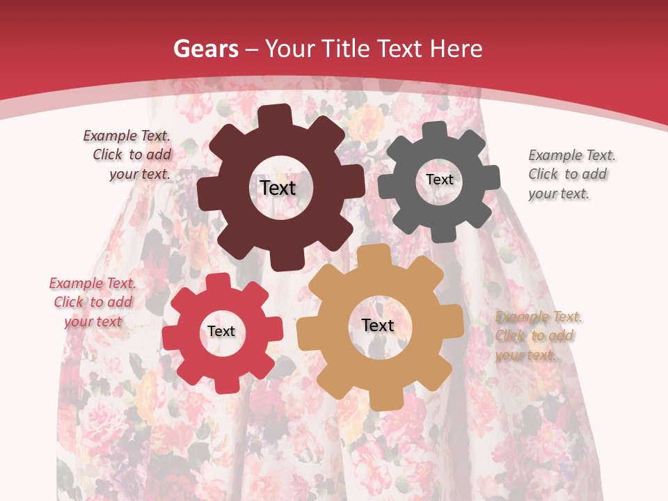 A Girl's Dress With Flowers On A Red Background PowerPoint Template
