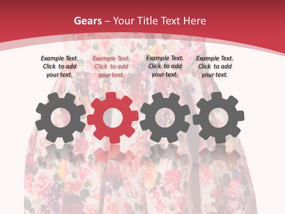 A Girl's Dress With Flowers On A Red Background PowerPoint Template