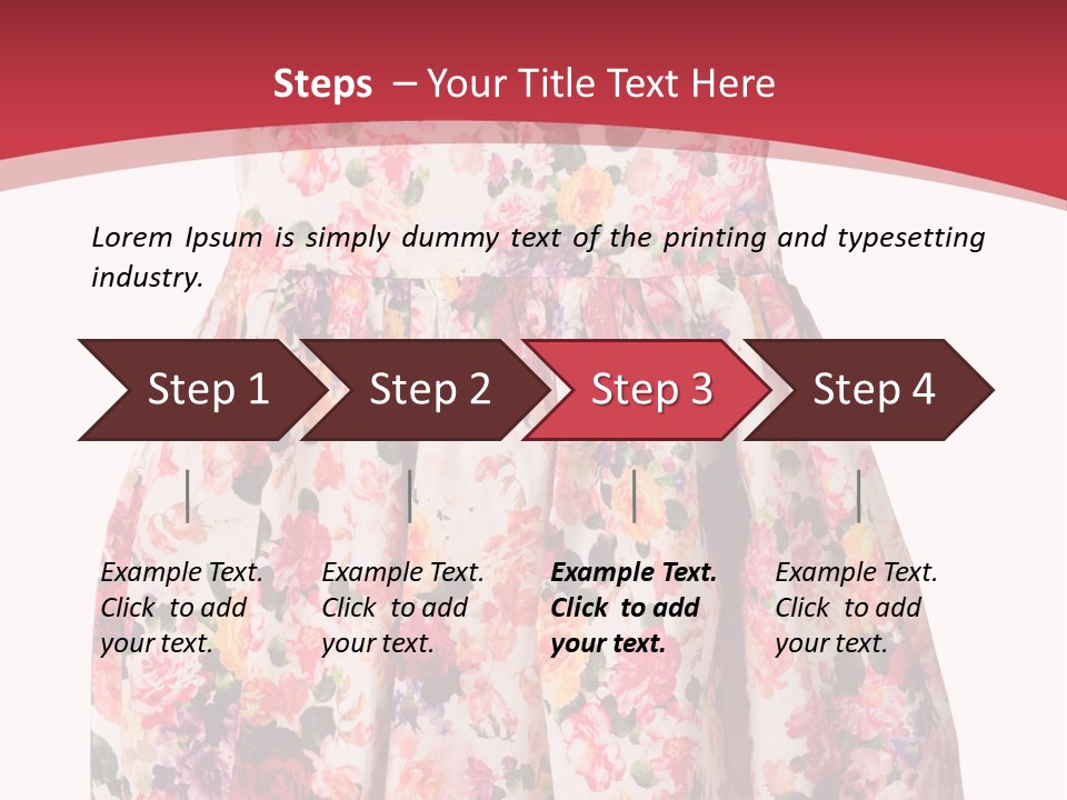A Girl's Dress With Flowers On A Red Background PowerPoint Template