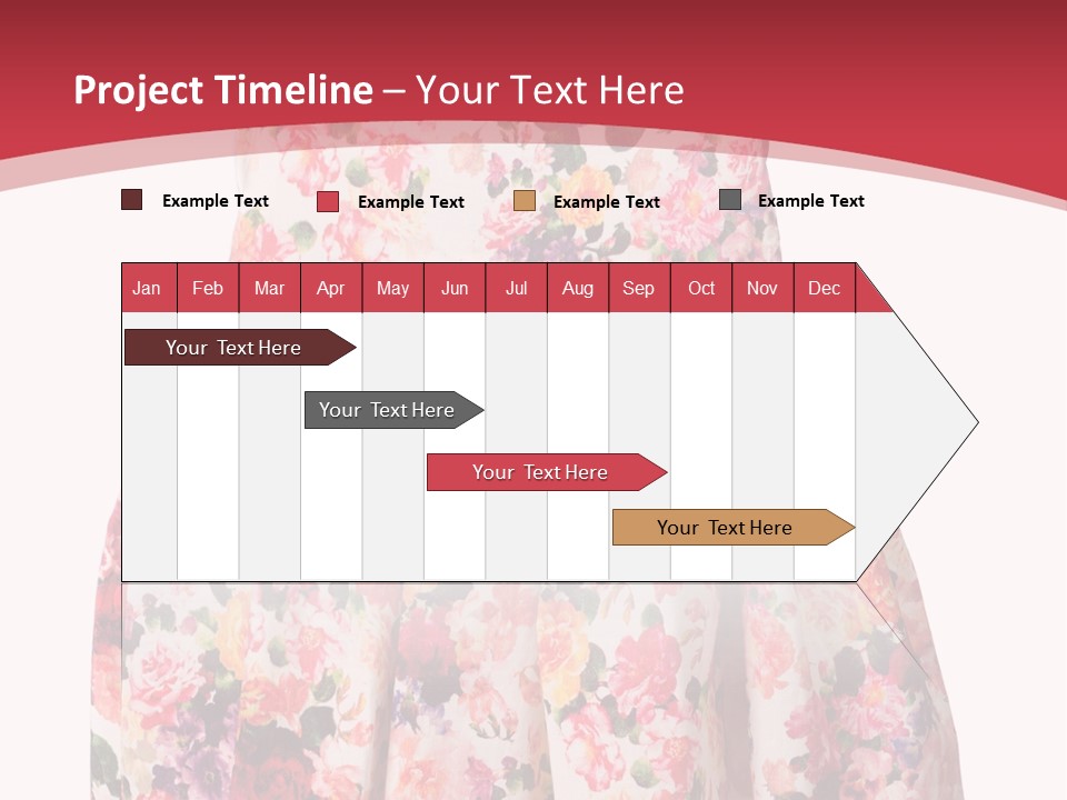 A Girl's Dress With Flowers On A Red Background PowerPoint Template