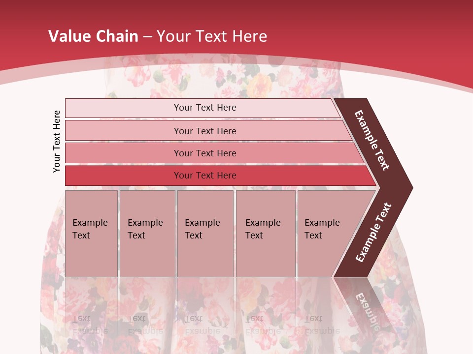 A Girl's Dress With Flowers On A Red Background PowerPoint Template