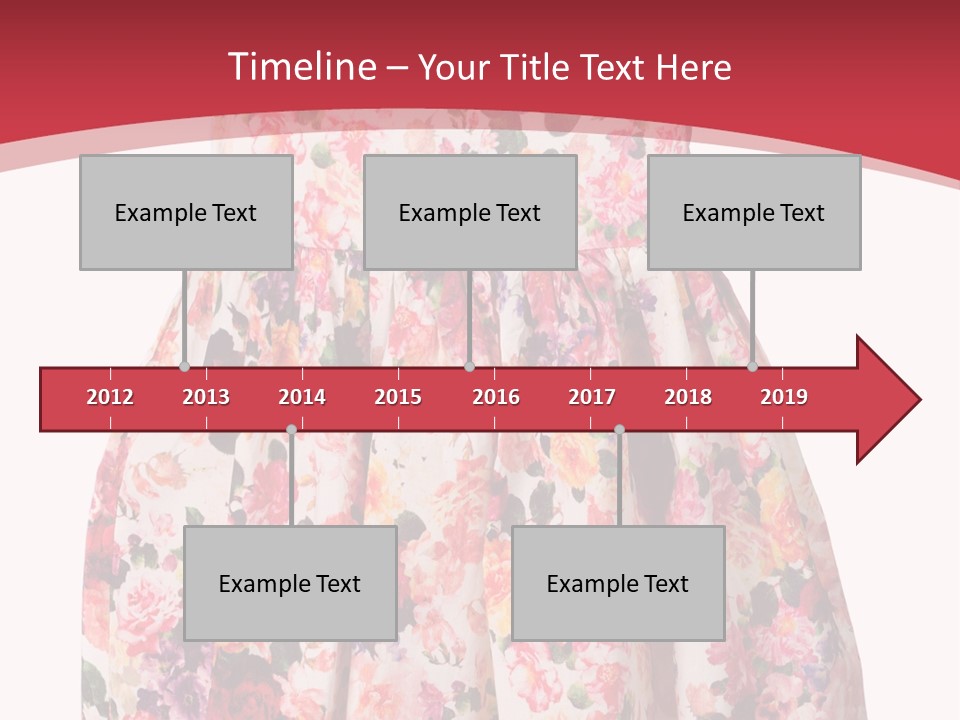 A Girl's Dress With Flowers On A Red Background PowerPoint Template