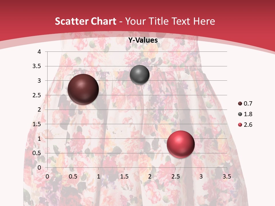 A Girl's Dress With Flowers On A Red Background PowerPoint Template