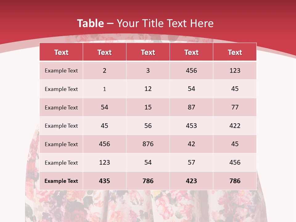 A Girl's Dress With Flowers On A Red Background PowerPoint Template