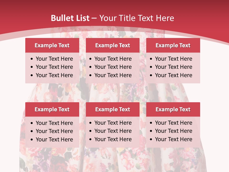 A Girl's Dress With Flowers On A Red Background PowerPoint Template