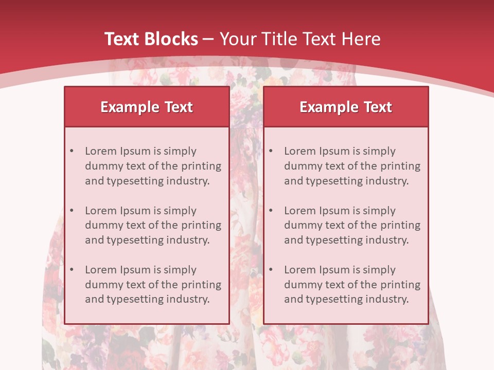 A Girl's Dress With Flowers On A Red Background PowerPoint Template