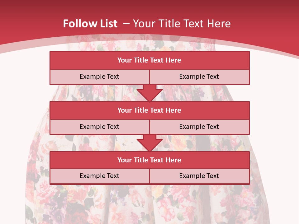 A Girl's Dress With Flowers On A Red Background PowerPoint Template