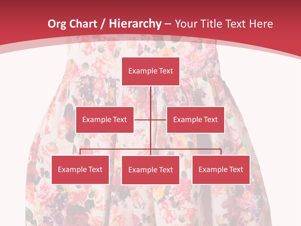 A Girl's Dress With Flowers On A Red Background PowerPoint Template