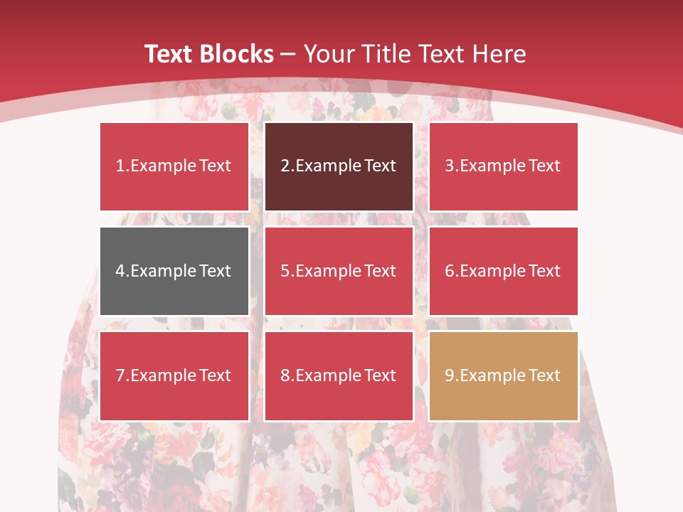 A Girl's Dress With Flowers On A Red Background PowerPoint Template