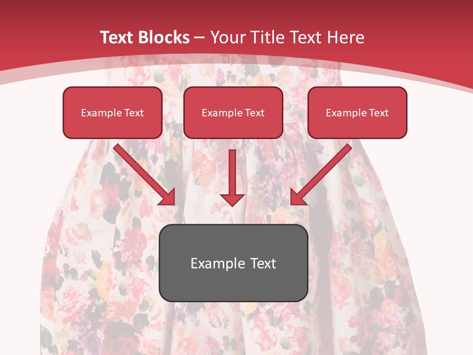 A Girl's Dress With Flowers On A Red Background PowerPoint Template