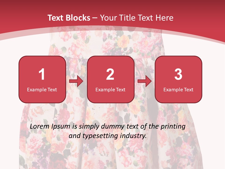 A Girl's Dress With Flowers On A Red Background PowerPoint Template
