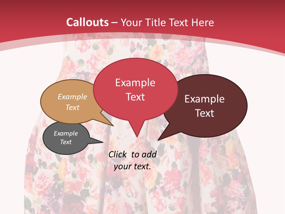 A Girl's Dress With Flowers On A Red Background PowerPoint Template