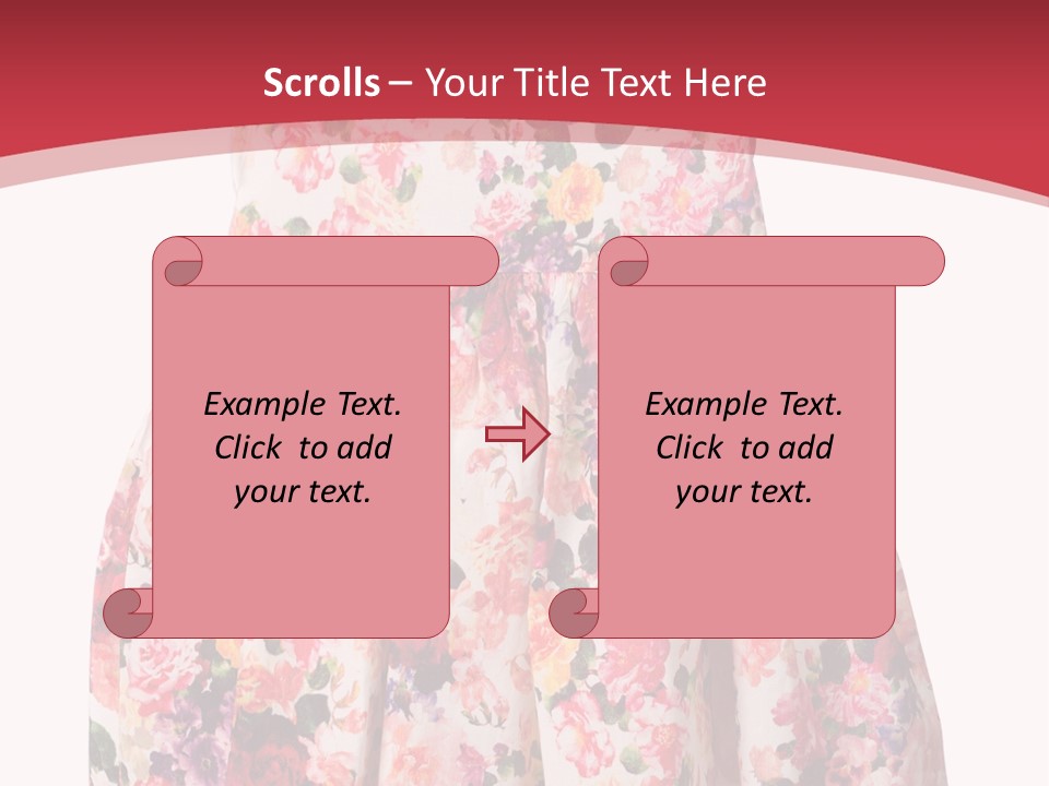 A Girl's Dress With Flowers On A Red Background PowerPoint Template