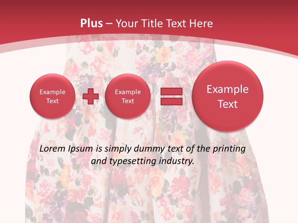 A Girl's Dress With Flowers On A Red Background PowerPoint Template