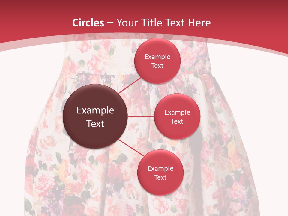 A Girl's Dress With Flowers On A Red Background PowerPoint Template