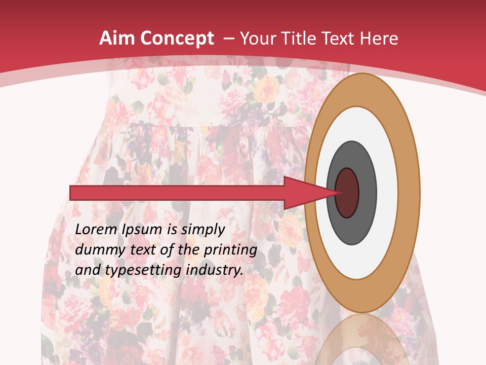 A Girl's Dress With Flowers On A Red Background PowerPoint Template