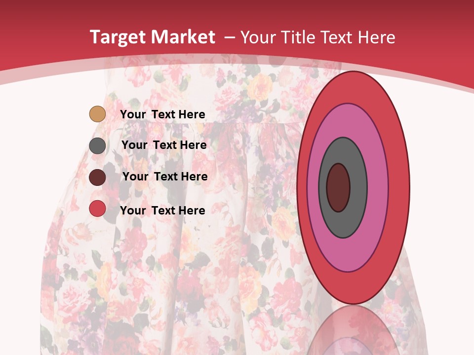 A Girl's Dress With Flowers On A Red Background PowerPoint Template