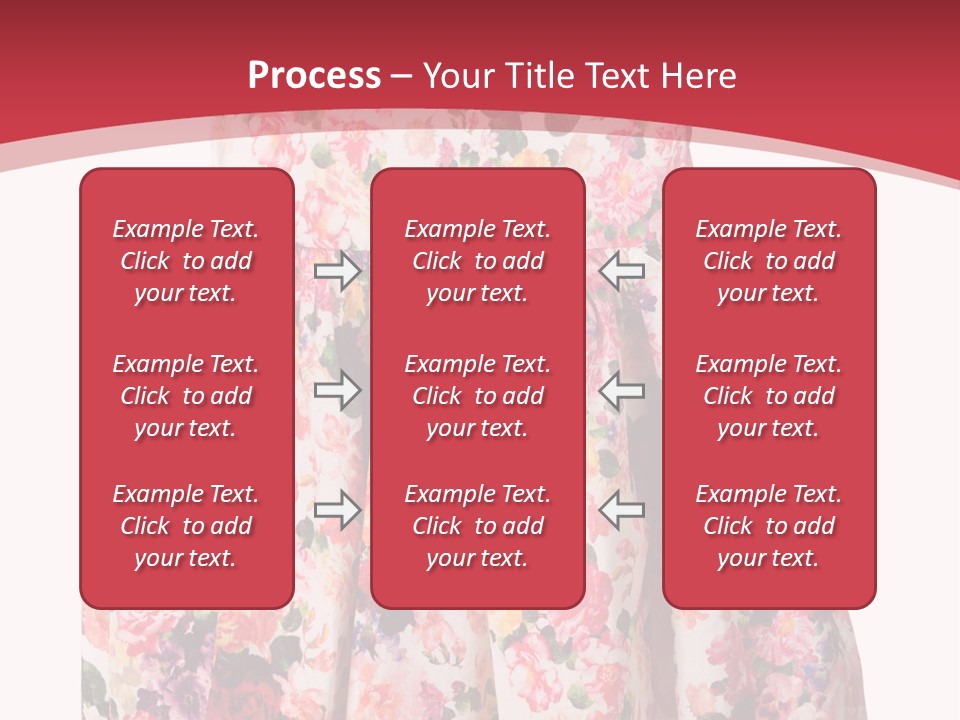 A Girl's Dress With Flowers On A Red Background PowerPoint Template