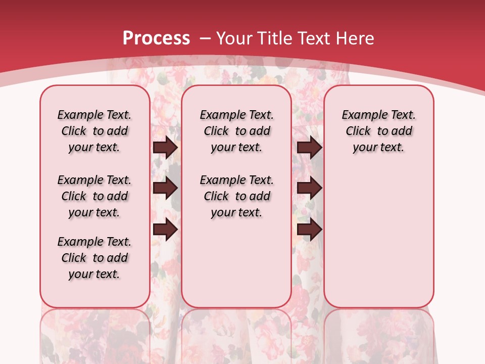 A Girl's Dress With Flowers On A Red Background PowerPoint Template