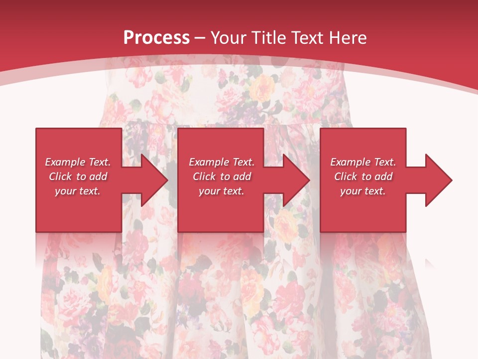 A Girl's Dress With Flowers On A Red Background PowerPoint Template
