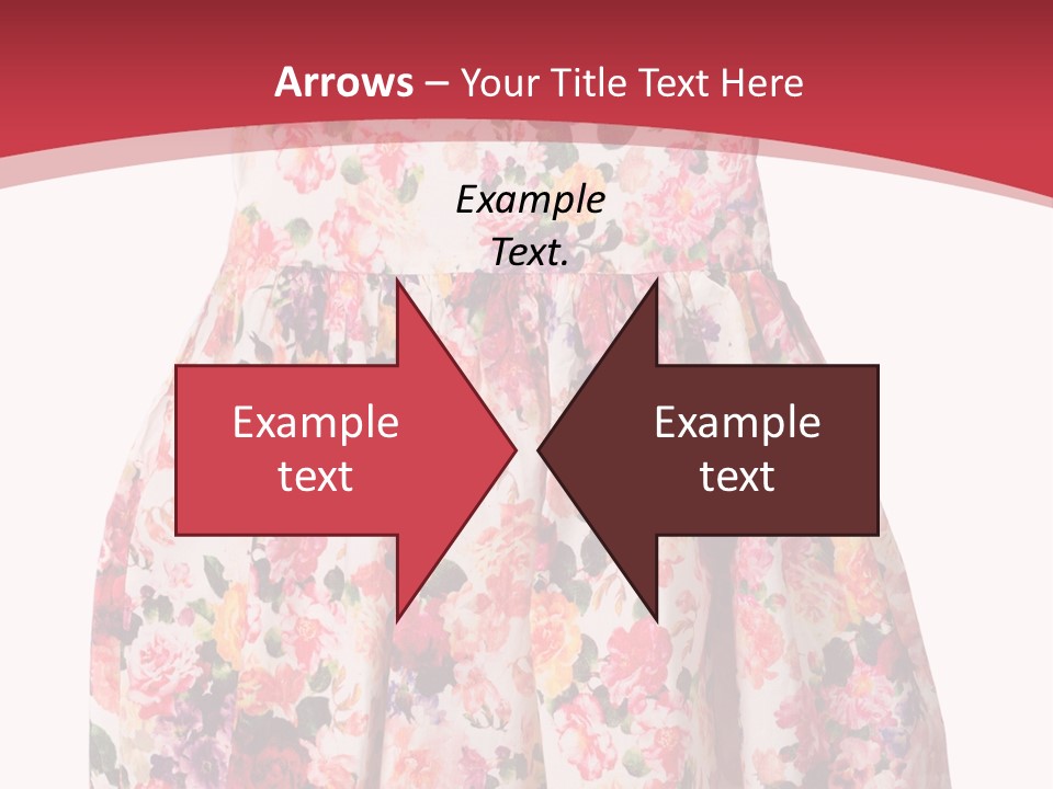 A Girl's Dress With Flowers On A Red Background PowerPoint Template