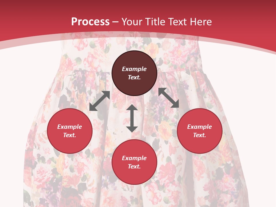 A Girl's Dress With Flowers On A Red Background PowerPoint Template