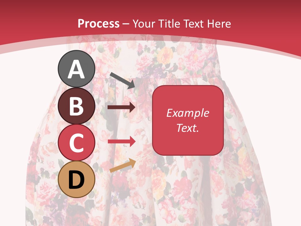 A Girl's Dress With Flowers On A Red Background PowerPoint Template