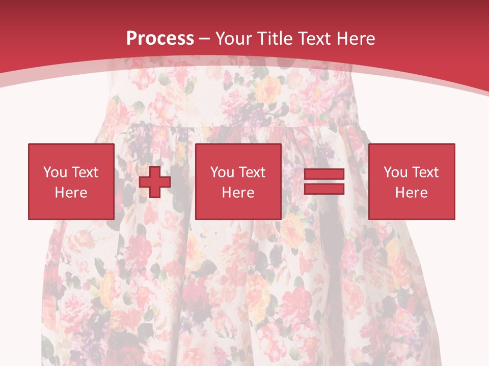 A Girl's Dress With Flowers On A Red Background PowerPoint Template