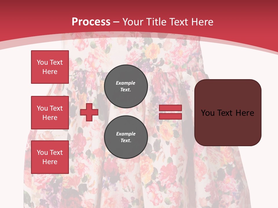A Girl's Dress With Flowers On A Red Background PowerPoint Template