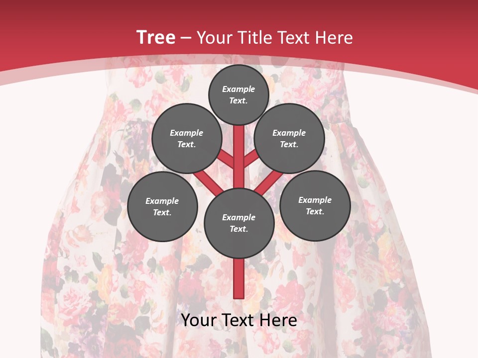 A Girl's Dress With Flowers On A Red Background PowerPoint Template