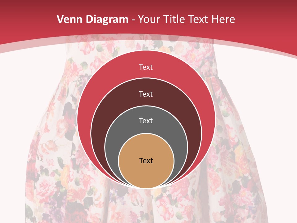 A Girl's Dress With Flowers On A Red Background PowerPoint Template