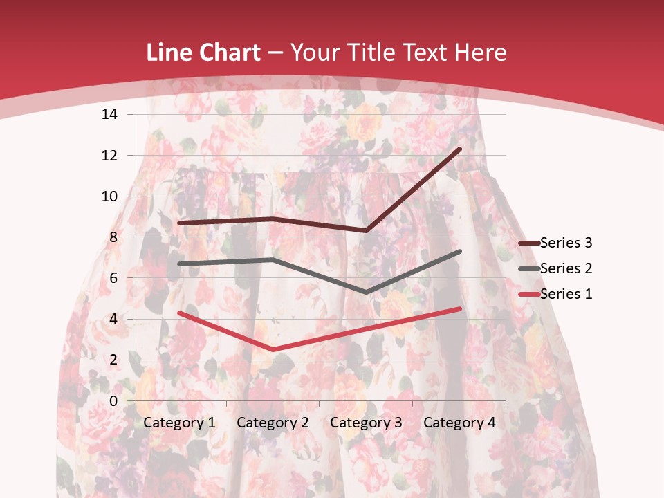 A Girl's Dress With Flowers On A Red Background PowerPoint Template