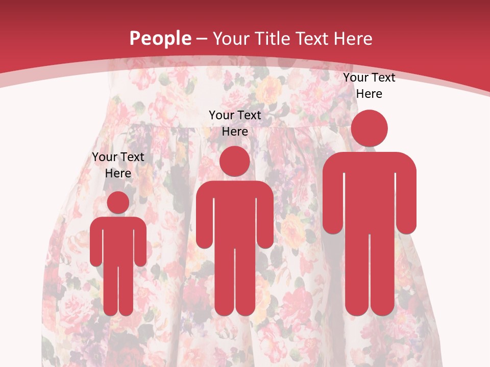 A Girl's Dress With Flowers On A Red Background PowerPoint Template