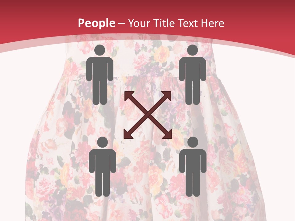 A Girl's Dress With Flowers On A Red Background PowerPoint Template