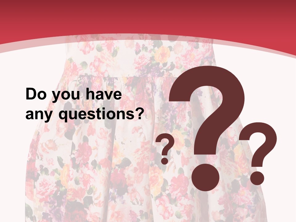 A Girl's Dress With Flowers On A Red Background PowerPoint Template