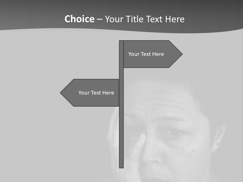 A Woman Holding Her Hand To Her Face PowerPoint Template