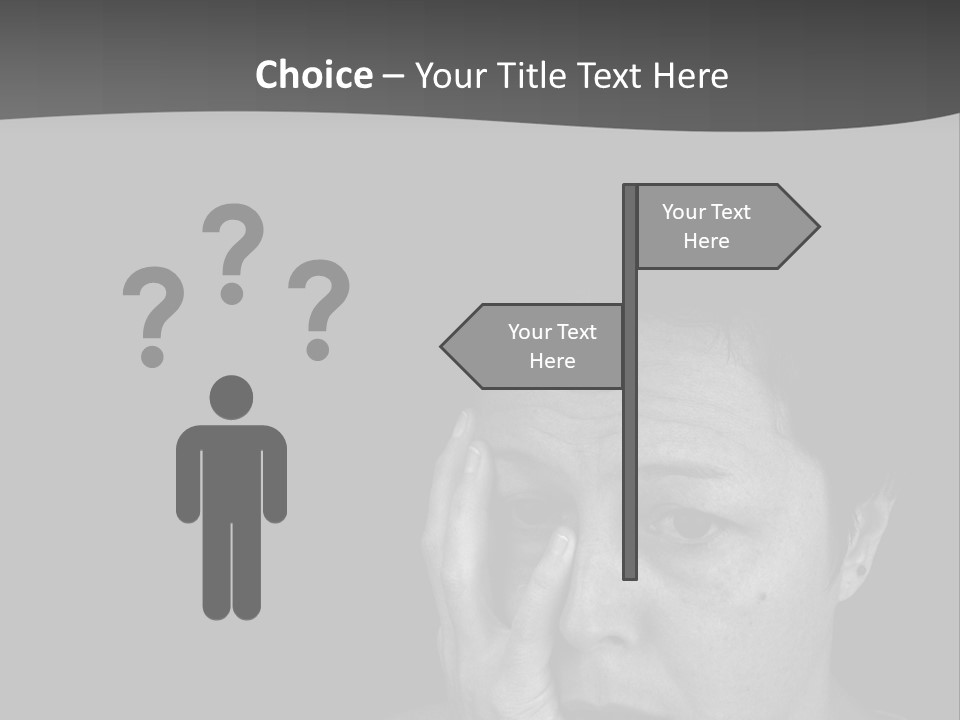A Woman Holding Her Hand To Her Face PowerPoint Template