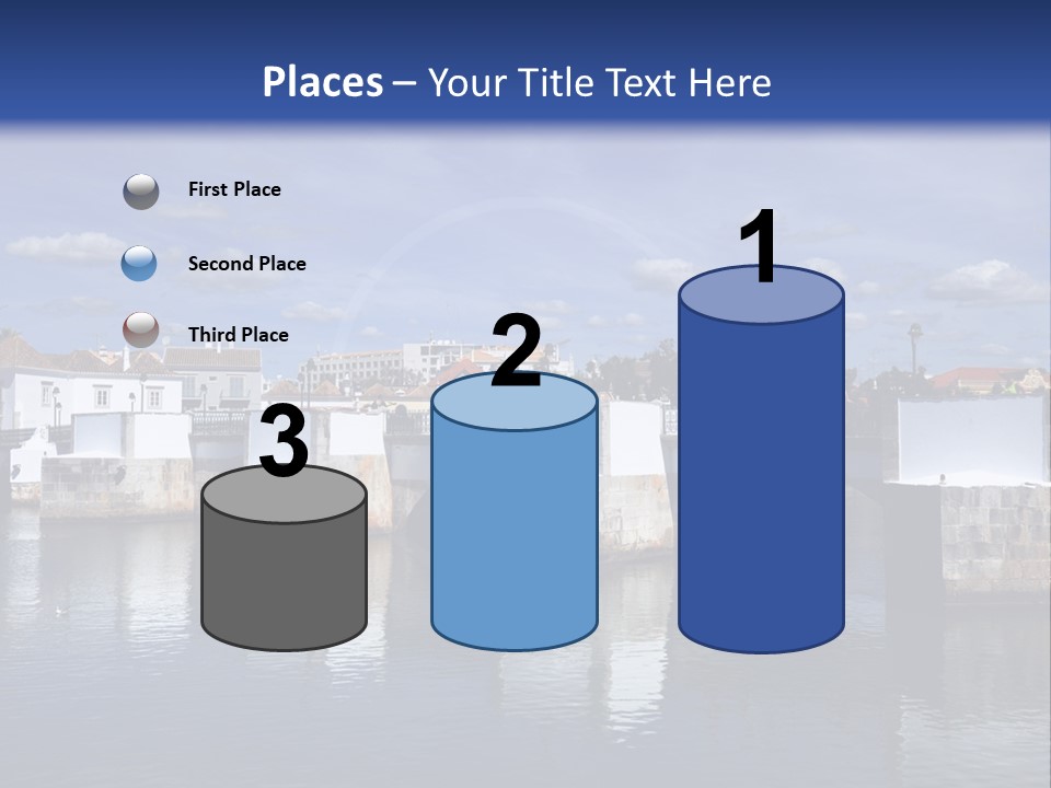 A Bridge Over A Body Of Water With Buildings In The Background PowerPoint Template