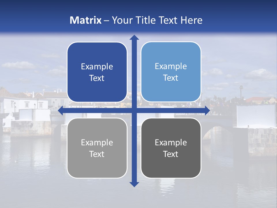 A Bridge Over A Body Of Water With Buildings In The Background PowerPoint Template