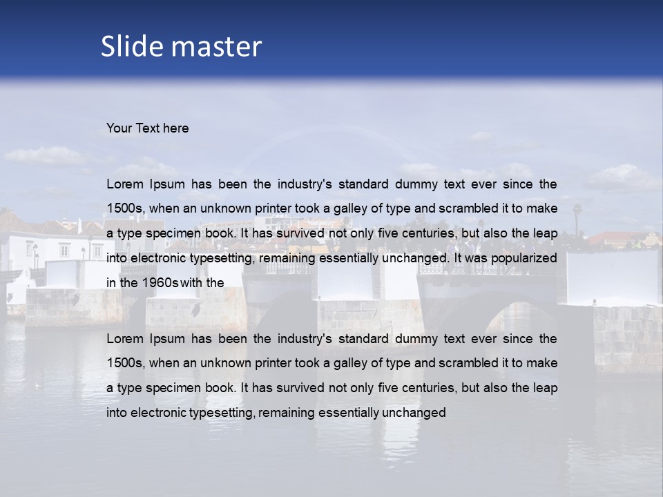 A Bridge Over A Body Of Water With Buildings In The Background PowerPoint Template