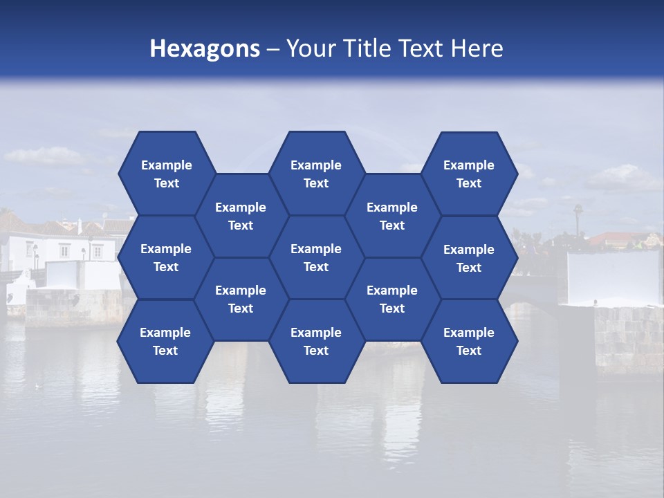 A Bridge Over A Body Of Water With Buildings In The Background PowerPoint Template
