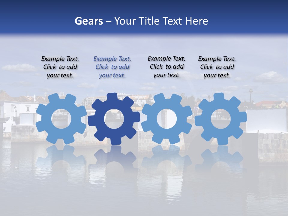 A Bridge Over A Body Of Water With Buildings In The Background PowerPoint Template