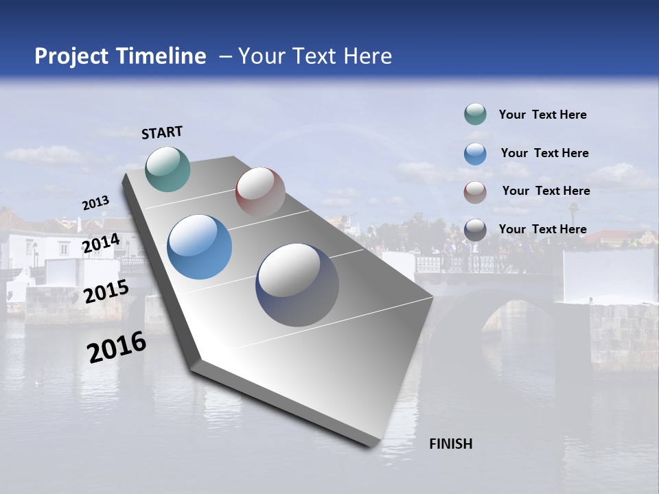 A Bridge Over A Body Of Water With Buildings In The Background PowerPoint Template